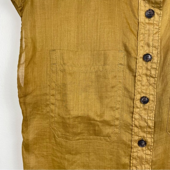 Banana Republic Ramie Utility Safari Shirt 2022 Size Medium Petite - Picture 4 of 7